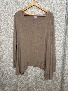 Women’s Taupe Cato Flowy Long Sleeve Top Size XL, Tunic, Boho